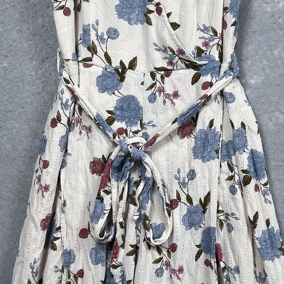 American Eagle Floral Romper 6 Open Leg Jumpsuit Boho Bohemian Spaghetti Straps - Picture 4 of 12